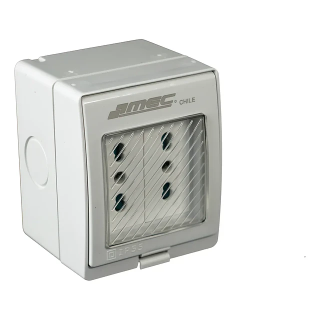 Casquete Hidrobox Tomacorriente Doble 16a Exterior 250v Blanco