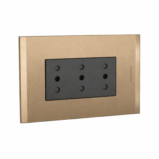 Ench triplex 10A Terra Antracita armado NOBILE BTICINO                                                                                                                                                  