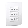 Enchufe triple 10/16A blanco embutido Miluz, 2P+T, 250V Schneider Electric       
