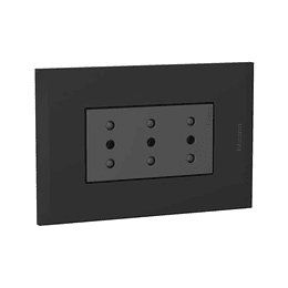 Ench triplex 10A Antracita Black armado NOBILE BTICINO                                                                                                                                                  