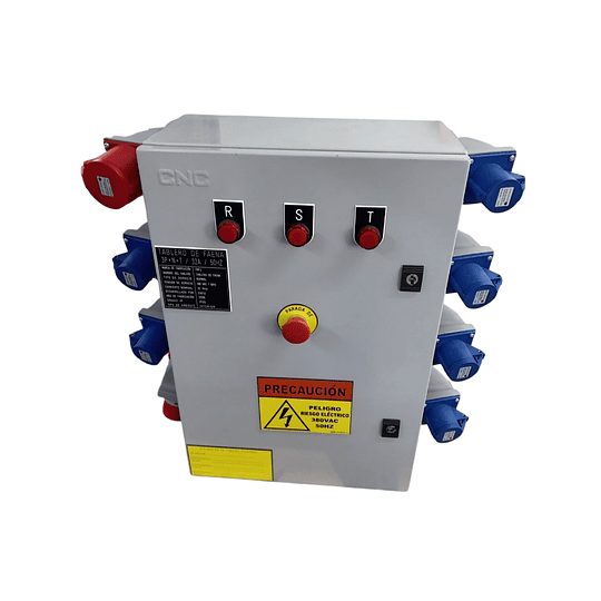 Tablero de Faena Trifásico 32A 380V con Dif , PE y 8 T. Industriales (6x220V / 2x380V)
