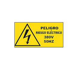 LAMICOIDE PELIGRO RIESGO ELÉCTRICO 380VAC 50HZ  200X100mm 