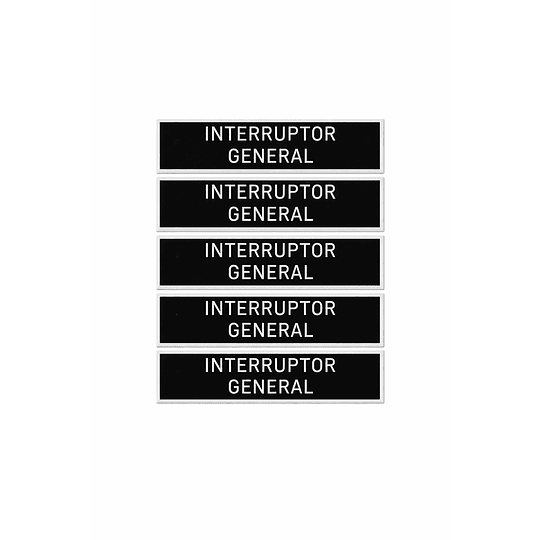 Kit 3 Lámicoide Interruptor General 55x15 mm Negro 5u