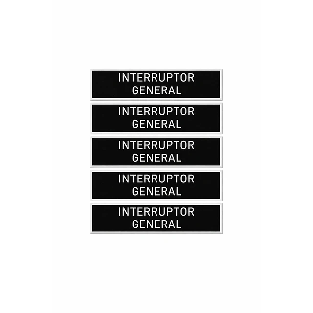 Kit 3 Lámicoide Interruptor General 55x15 mm Negro 5u