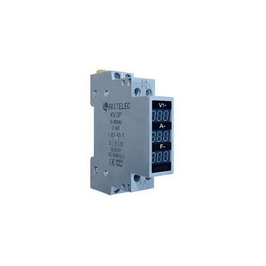 VOLTÍMETRO/AMPERÍMETRO A RIEL DIN 1 MÓDULO 1 FASE FASTELEC