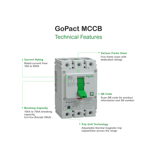 Caja moldeada GoPact 3P 40A 15kA fijo 50A Schneider Electric