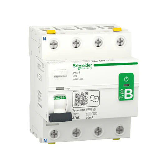 Int Diferencial Acti9 iID, 4X 40 A, tipo B-SI, 30 mA, terminal doble Schneider Electric