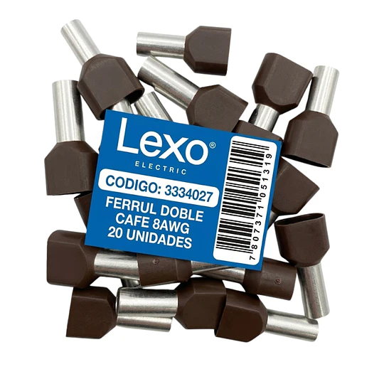 FERRULE DOBLE CAFE 8AWG BOLSA 20 UNIDADES LEXO