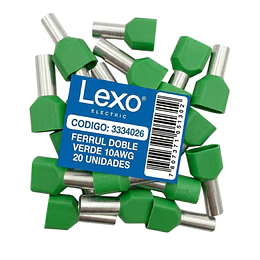 FERRULE DOBLE VERDE 10AWG BOLSA 20 UNIDADES LEXO