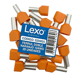 FERRULE DOBLE NARANJO 12AWG BOLSA 20 UNIDADES LEXO
