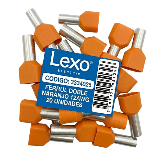 FERRULE DOBLE NARANJO 12AWG BOLSA 20 UNIDADES LEXO