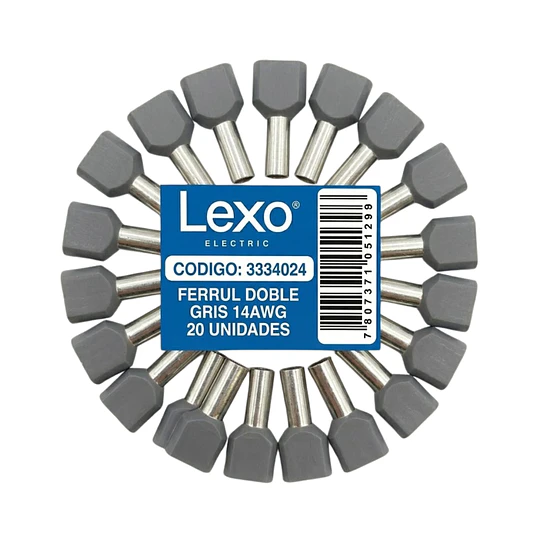 FERRULE DOBLE GRIS 14AWG BOLSA 20 UNIDADES LEXO