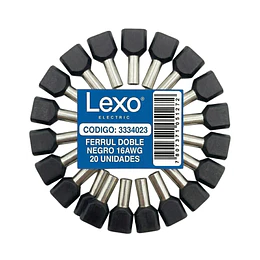 FERRULE DOBLE NEGRO 16AWG BOLSA 20 UNIDADES LEXO