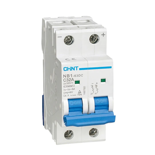 Interruptor DC 2PX32A 500VDC, curva C, NB1-63DC-2P-C32 (INSTALACIONES FOTOVOLTAICAS) CHINT