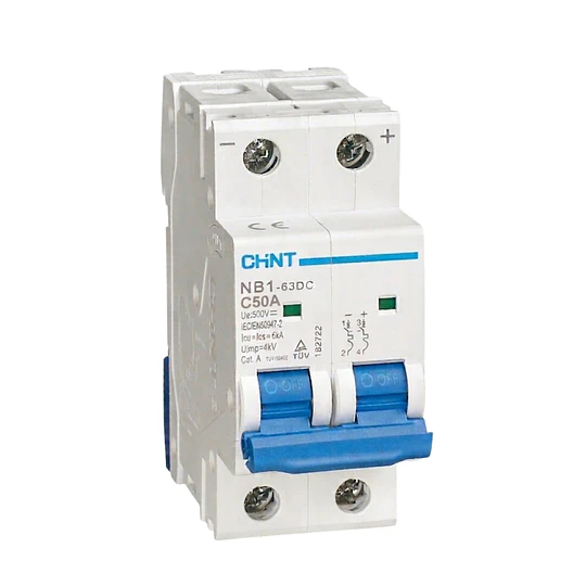 Interruptor DC 2PX50A 500VDC, curva C, NB1-63DC-2P-C50 (INSTALACIONES FOTOVOLTAICAS) CHINT