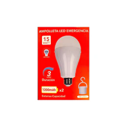 Ampolleta LED con BATERÍA de emergencia E27, 15W, 6.500K FSL (Incluye base colgante)