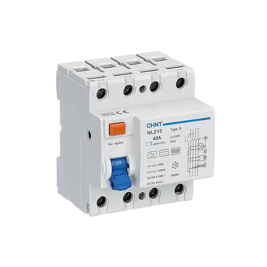 Interruptor diferencial 4P, 40A 300mA, Tipo B, NL210 CHINT