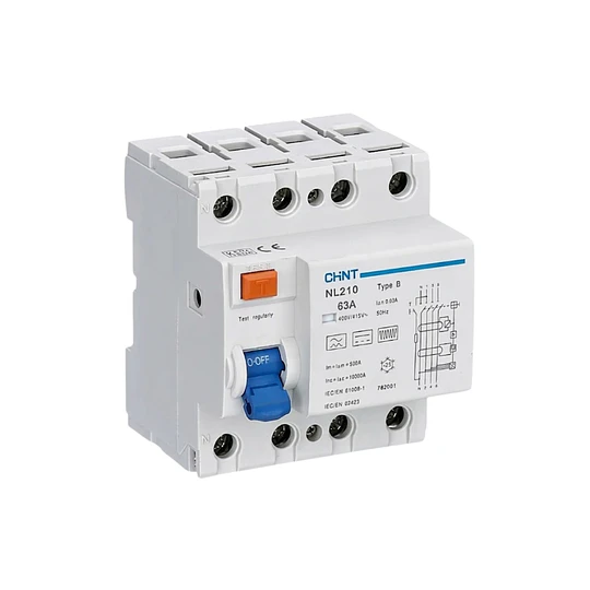 Interruptor diferencial 4PX 63A 30mA , Tipo B, NL210 CHINT