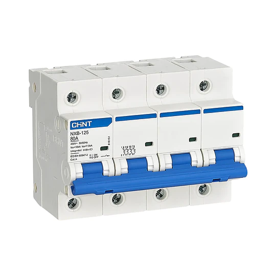 Interruptor 4Px80A 10kA curva C, NXB-125H CHINT