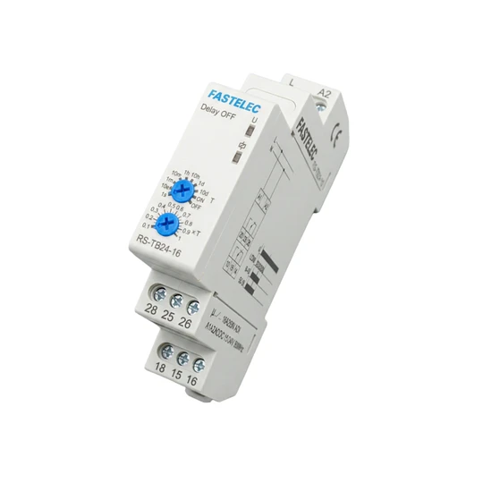 Relé Off Delay 12-240V AC/DC 2 C/O 16A  FASTELEC