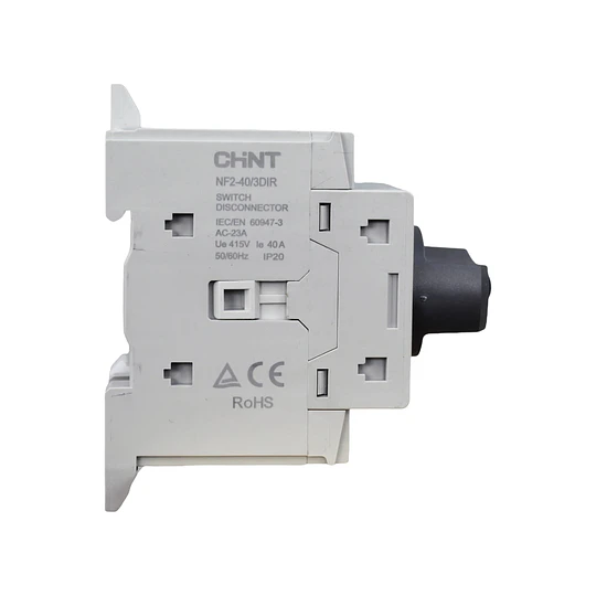 Seccionador a Riel Din NF2 40A 3P manilla gris AC23A 415V CHINT
