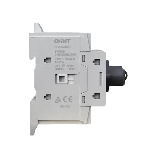 Seccionador a Riel Din NF2 63A 3P manilla gris AC23A 415V CHINT