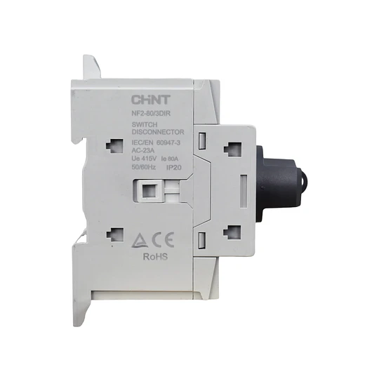 Seccionador a Riel Din NF2 80A 3P manilla gris AC23A 415V CHINT