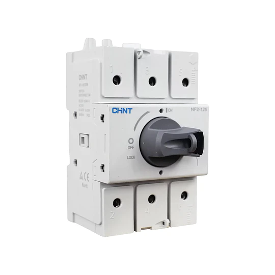 Seccionador a Riel Din NF2 125A 3P manilla gris AC23A 415V CHINT
