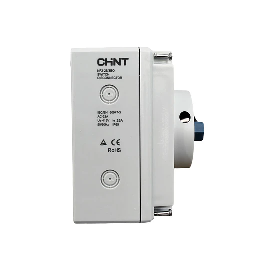 Seccionador NF2 en caja IP66 25A 3P AC23A 415V bloqueo candado CHINT