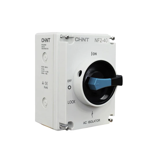 Seccionador NF2 en caja IP66 25A 3P AC40A 415V bloqueo candado CHINT