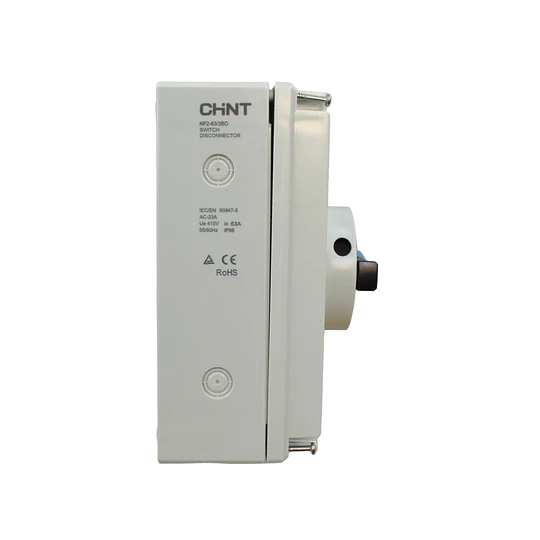 Seccionador NF2 en caja IP66 63A 3P AC23A 415V bloqueo candado CHINT