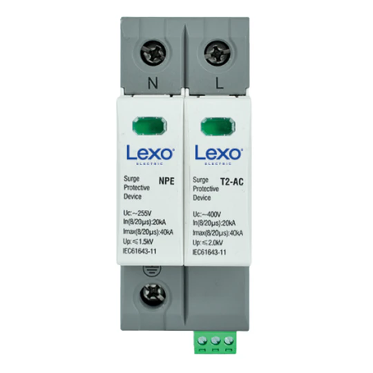 SUPRESOR DE TRANSIENTES 1P+N T2-AC 40KA 2.0KV+NA/NC LEXO