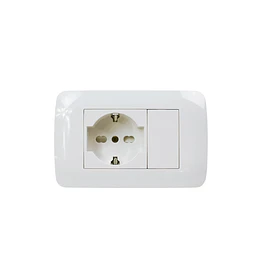 Toma Corriente Schuko 10/16 Embutido Blanco Lexo Nativa