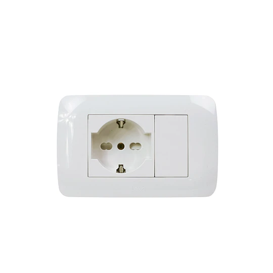 Toma Corriente Schuko 10/16 Embutido Blanco Lexo Nativa