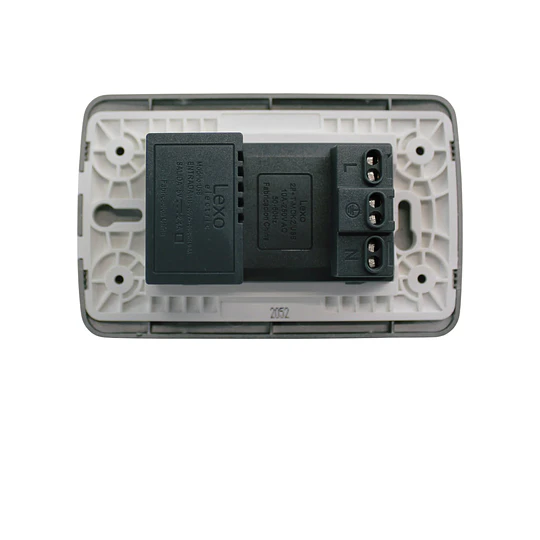Ench Duplex 10A+ 2 usb (C+A) negro armado Lexo
