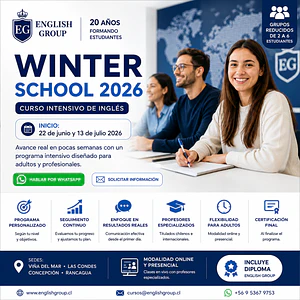 Curso Intensivo de Inglés Winter School 2026 | English Group Chile