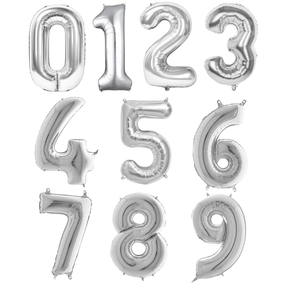Globo Número Plateado 80cm 1