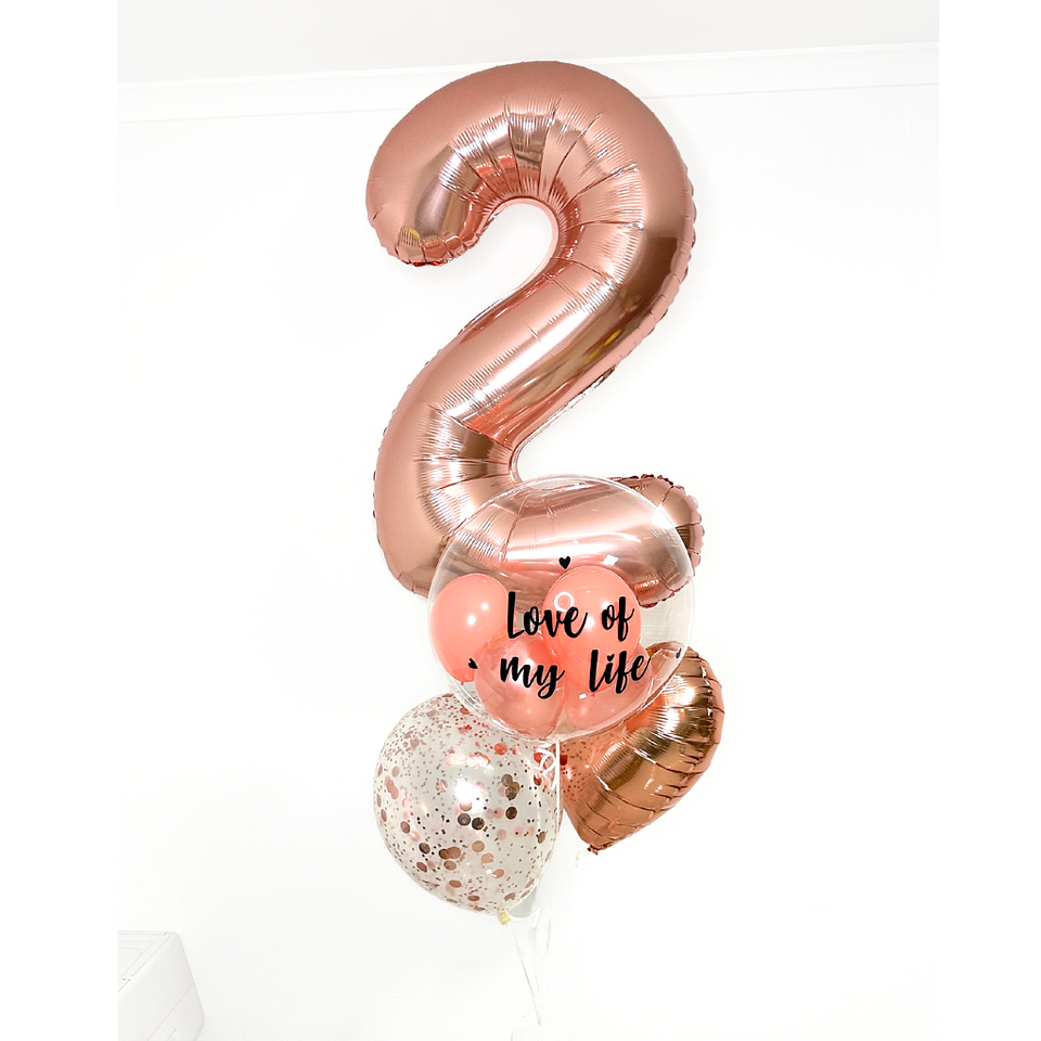 Racimo de Globo Número y Burbuja Personalizada 2