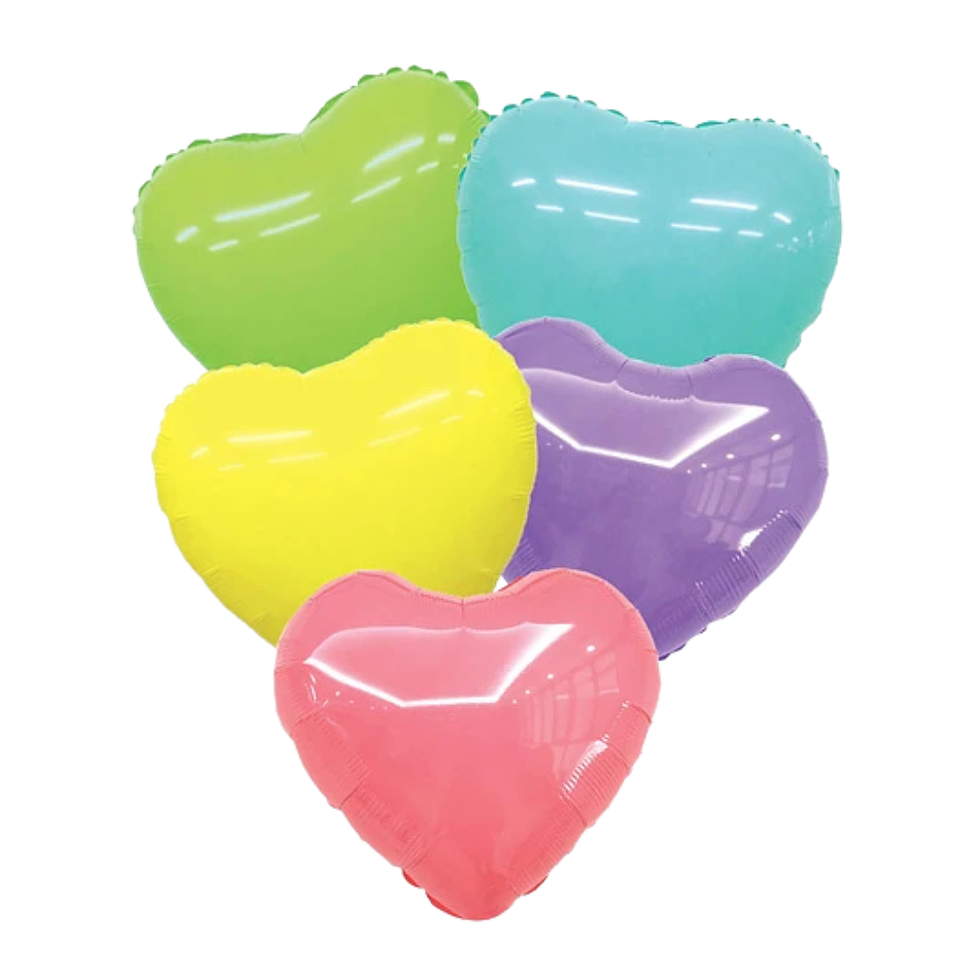 5 Globos Corazón Colores Pastel 18pulgadas 1