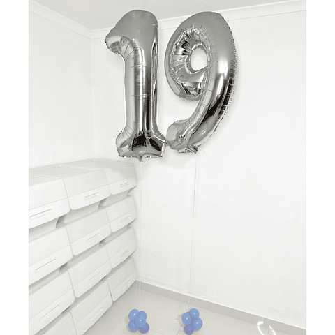 Pack 2 Globos Metálicos Número con Helio 100cm