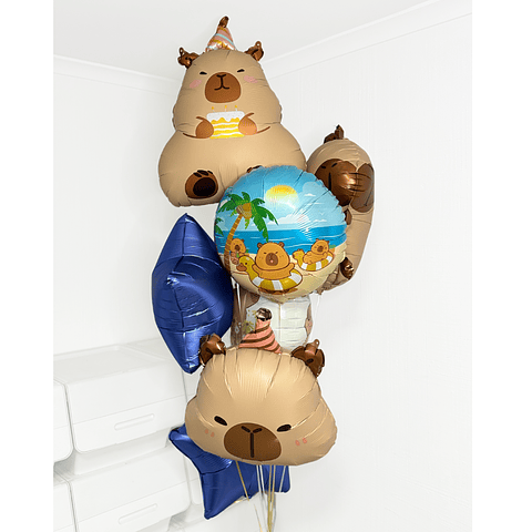 Racimo de Globos Capybara Cumpleaños