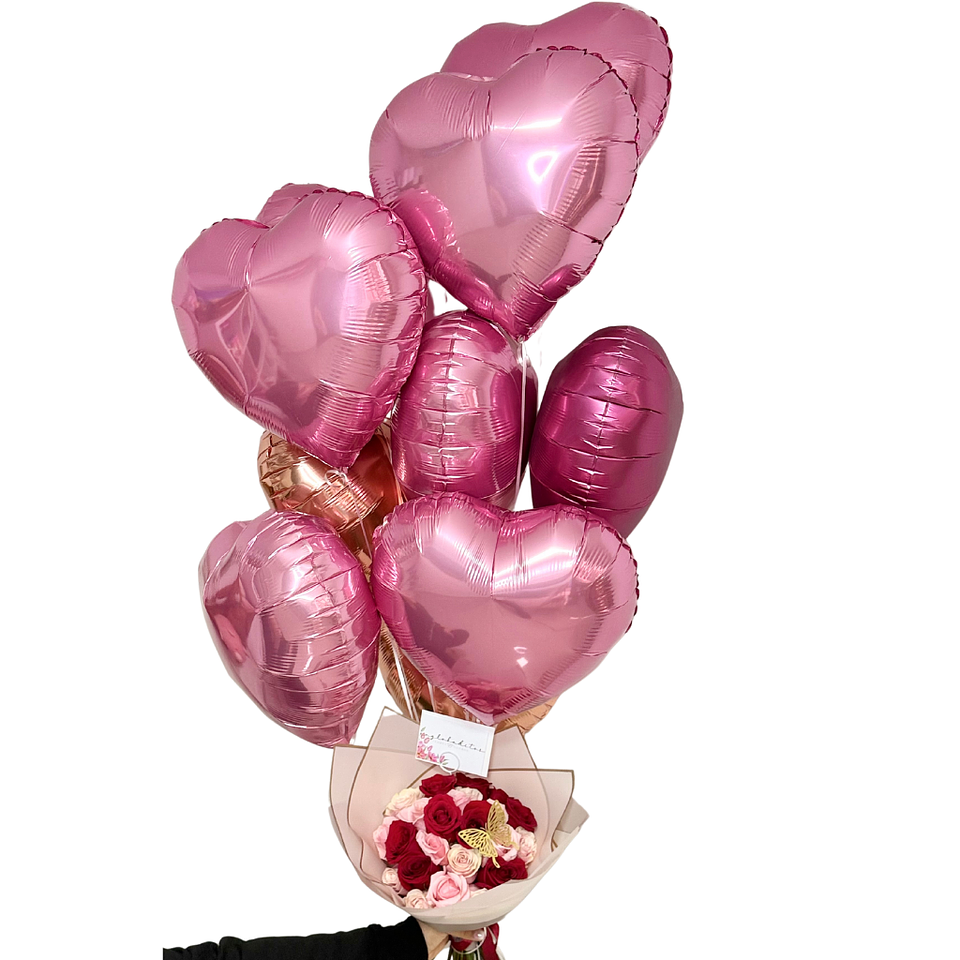 Ramo 24 Rosas más 10 globos con helio 1