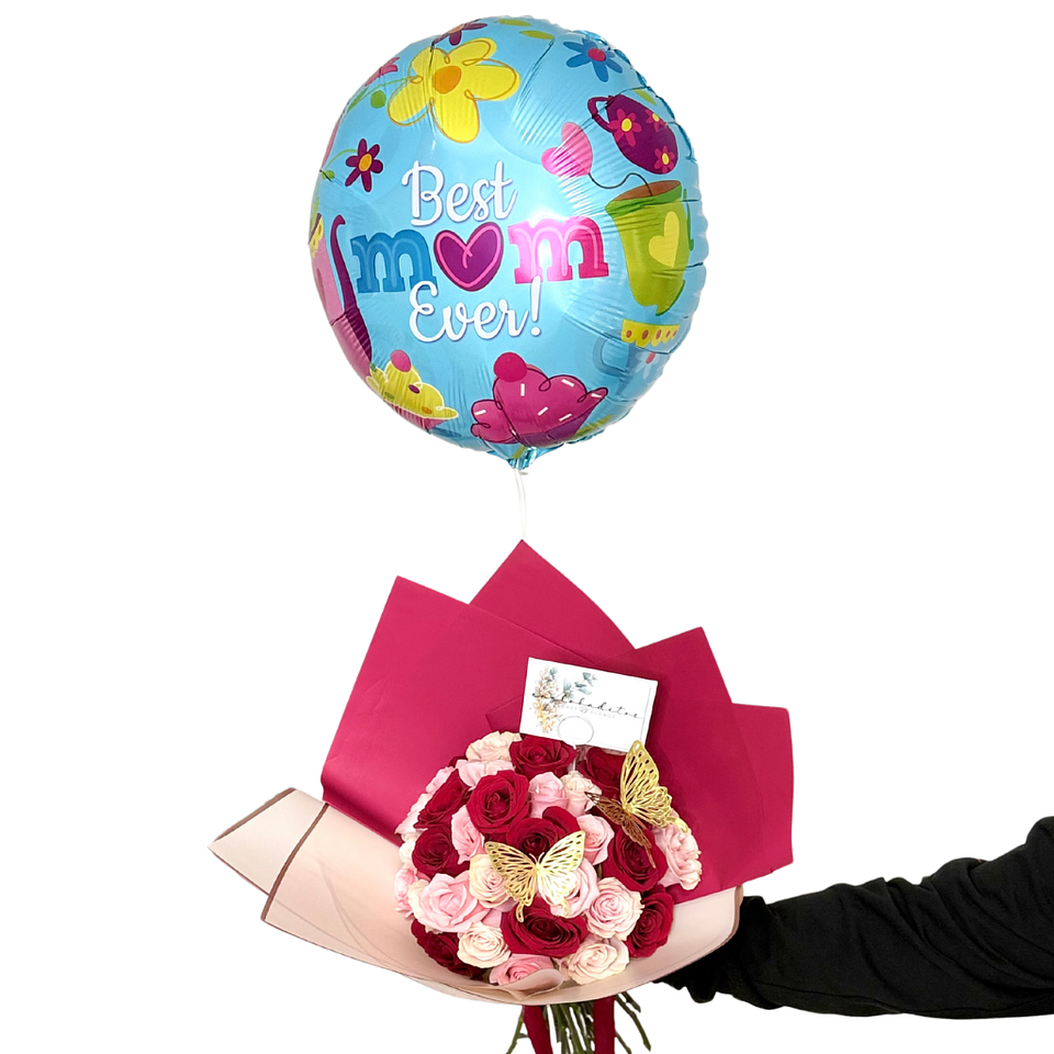 Ramo de 35 Rosas más 1 Globo con helio 1