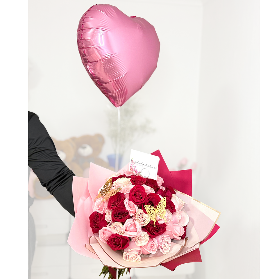 Ramo de 50 Rosas más 1 Globo con helio. 1