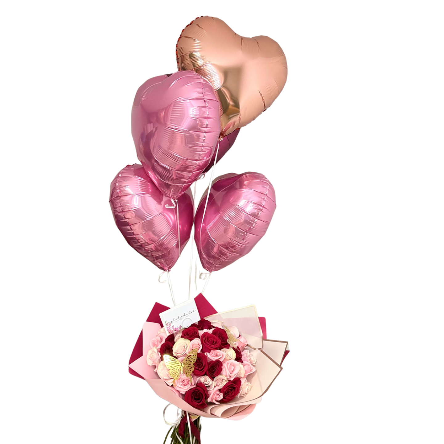 Ramo de 50 Rosas más 5 Globos con helio 1