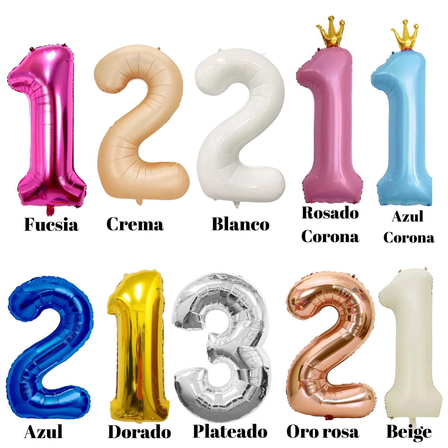 Pack 2 Globos Metálicos Número con Helio 100cm 4