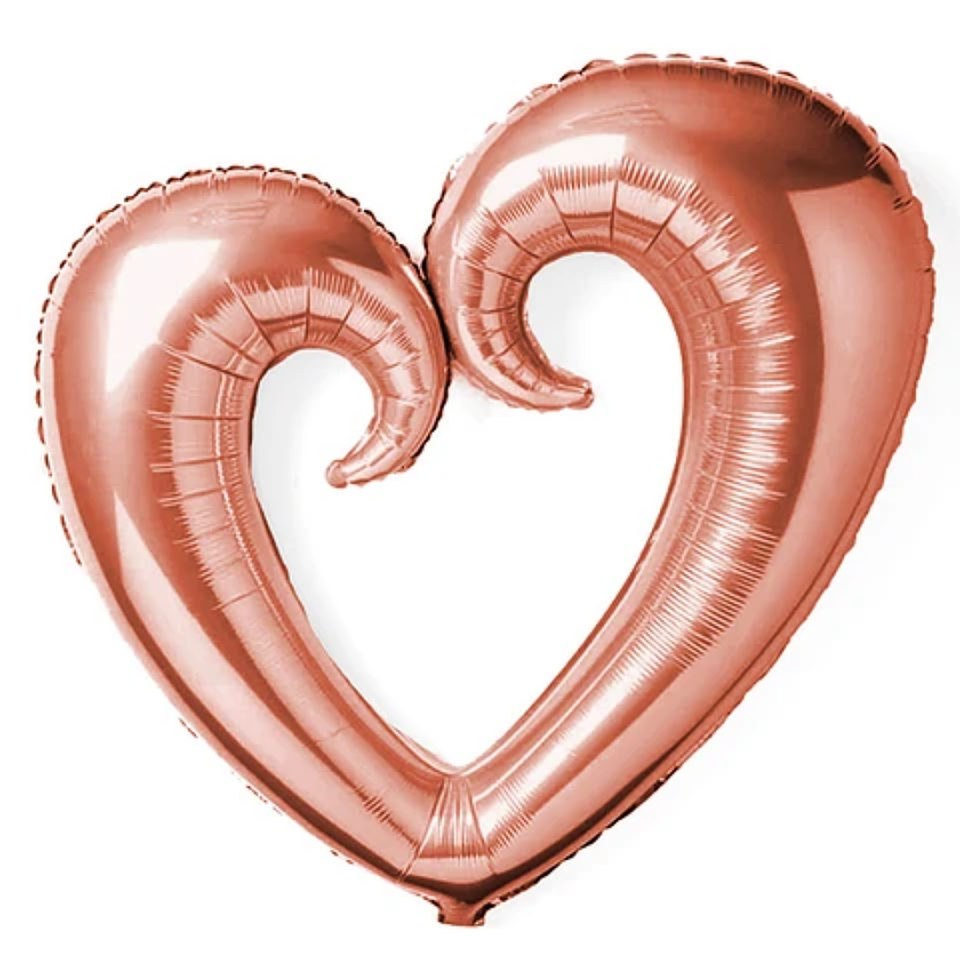 Globo Foil Metálico Corazón 100x108cm Rose Gold 1