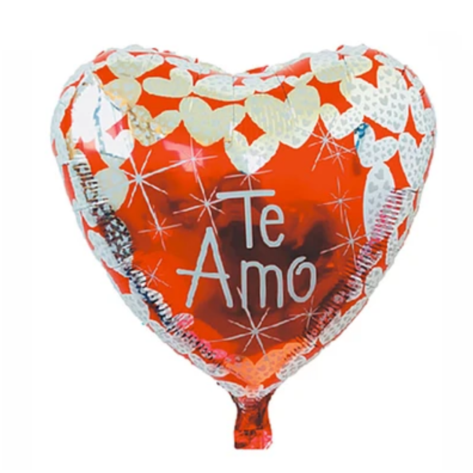 Globo Foil Metálico Corazón Te amo 45cm 18