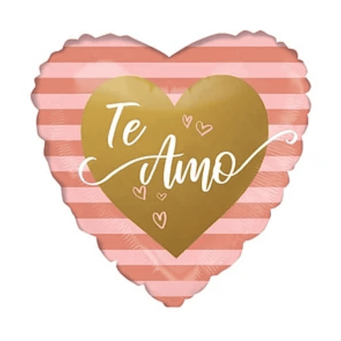 Globo Foil Metálico Corazón Rosa Te amo 45cm 18"