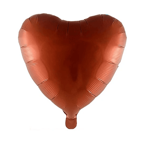 Globo Foil Metálico Corazón Café 45cm 18"